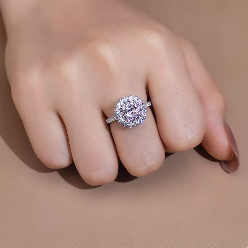 14k Solid Gold Pink Sapphire Engagement Ring