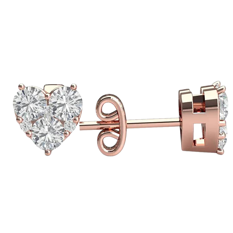Luxurious Hart Cut Diamond Stud Earrings