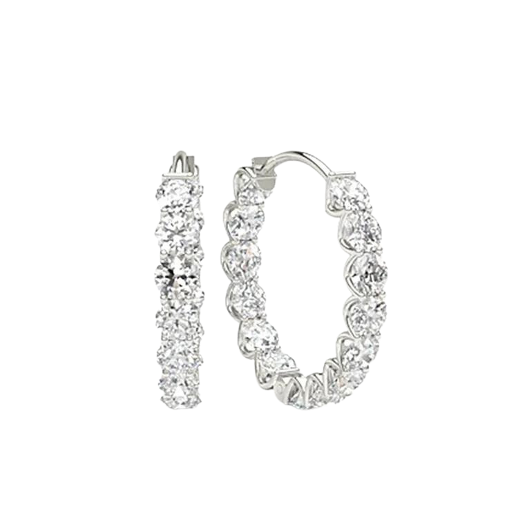 Elegant Diamond Hoop Earrings