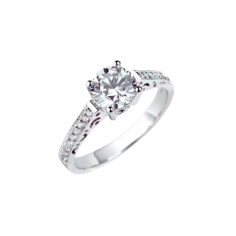 Lab Grown Diamond 18k White Gold Engagement Ring