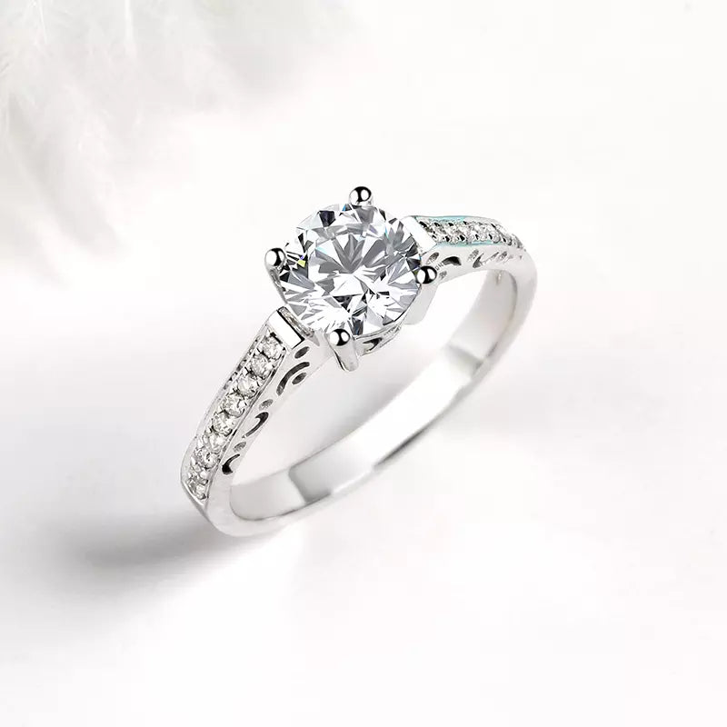 Lab Grown Diamond 18k White Gold Engagement Ring