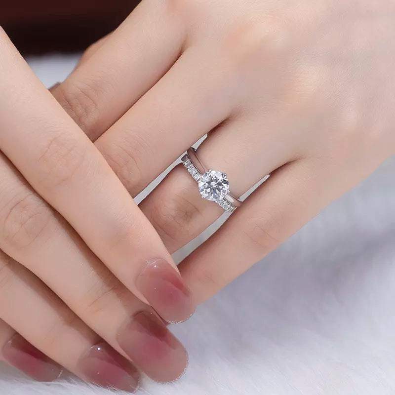 14k Gold Lab Diamond Engagement Ring Set