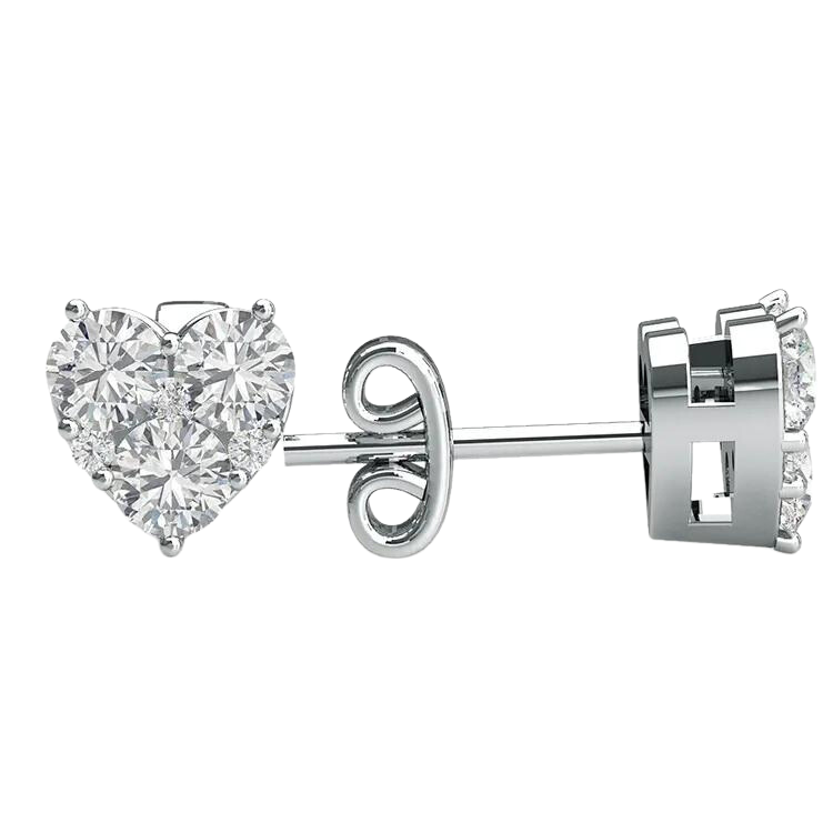 Luxurious Hart Cut Diamond Stud Earrings