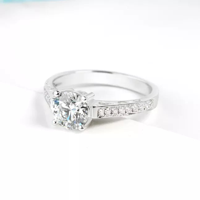 Lab Grown Diamond 18k White Gold Engagement Ring