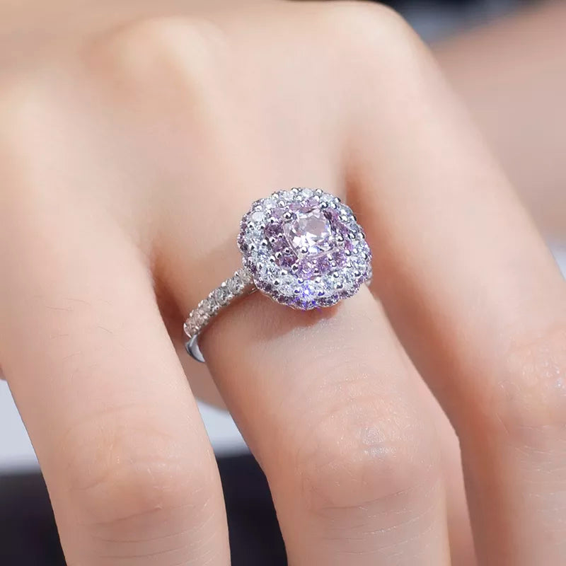 14k Solid Gold Pink Sapphire Engagement Ring