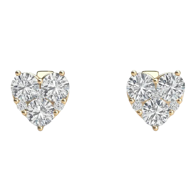 Luxurious Hart Cut Diamond Stud Earrings