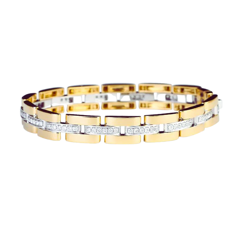 Lab Grown Round Cut Diamond 18k Gold Bracelet