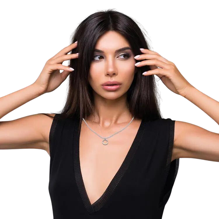 18k White Gold Designed Lab Diamond Necklace