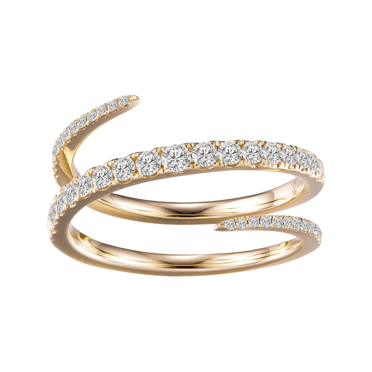 14k Gold Elegance Spiral Diamond Ring
