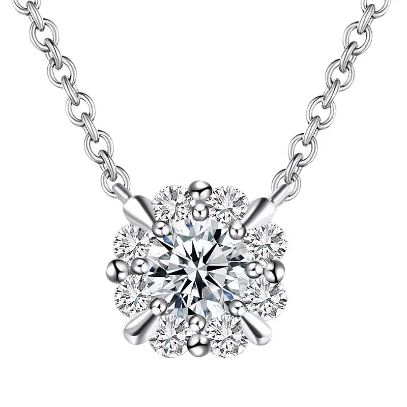 Diamond Pendant Necklace 18K White Gold