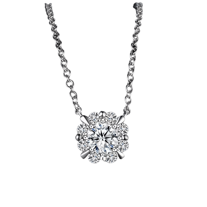 Diamond Pendant Necklace 18K White Gold