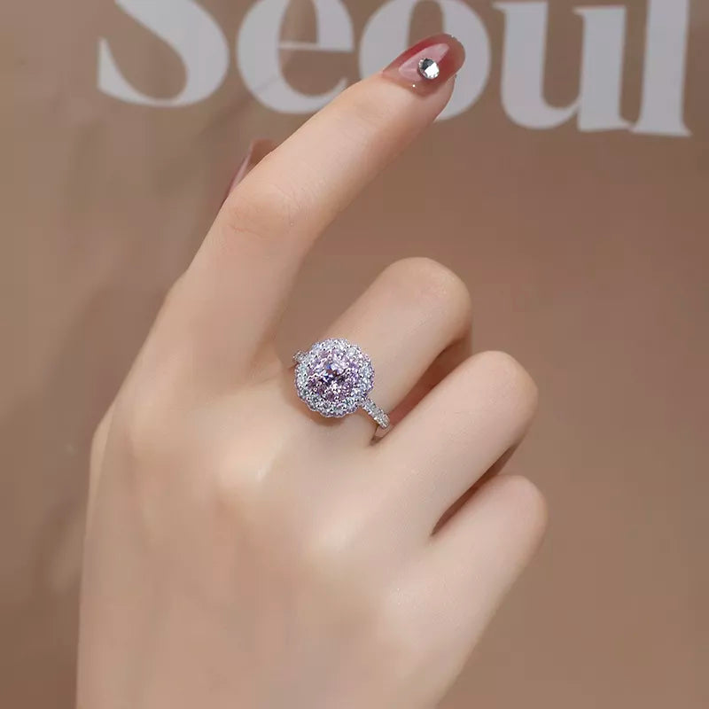 14k Solid Gold Pink Sapphire Engagement Ring