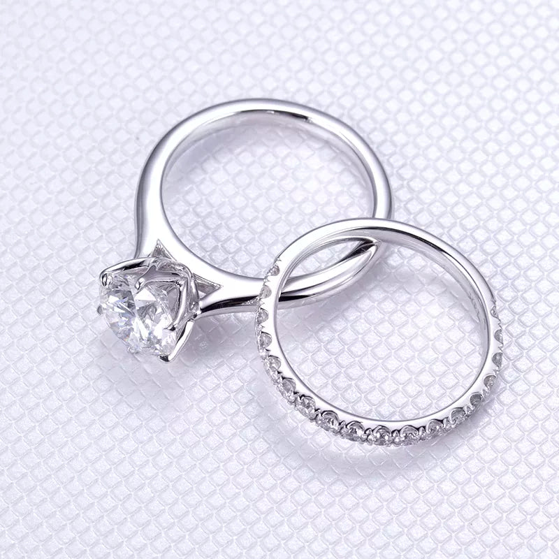 14k Gold Lab Diamond Engagement Ring Set