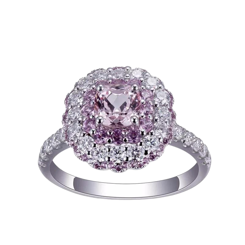 14k Solid Gold Pink Sapphire Engagement Ring