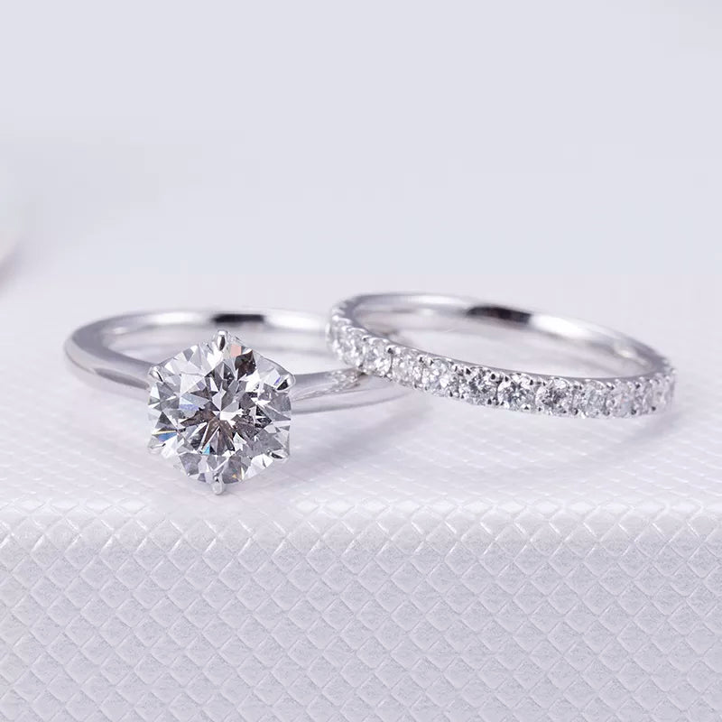 14k Gold Lab Diamond Engagement Ring Set