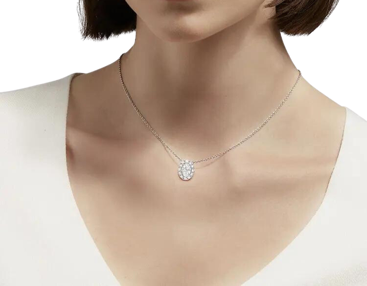 Luxurious Oval Cut Diamond Necklace