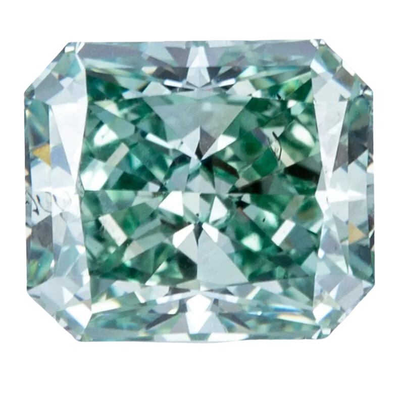 1.5CT SI1 Loose Cushion CVD Fancy Intense Green Lab Grown Diamond
