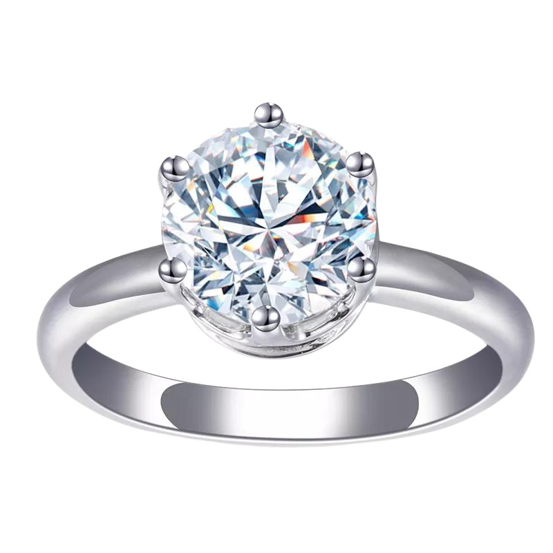 Round Engagement Wedding 14k White Gold Diamond Ring