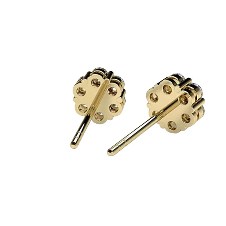 Luxury 18k Gold Dazzling Diamond Studs Earrings
