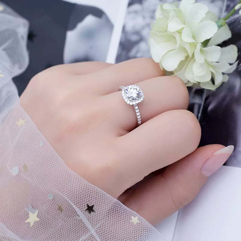 1Ct Cushion Cut Diamond Engagement Ring