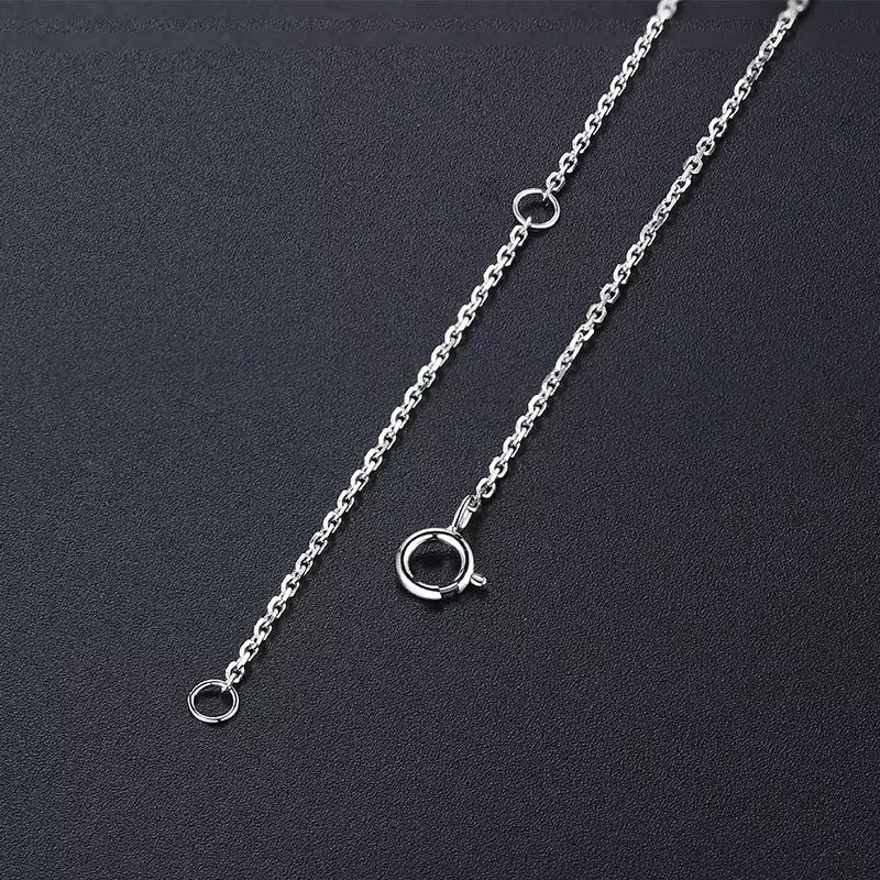 Round Cut Diamond Necklace 18K White Gold