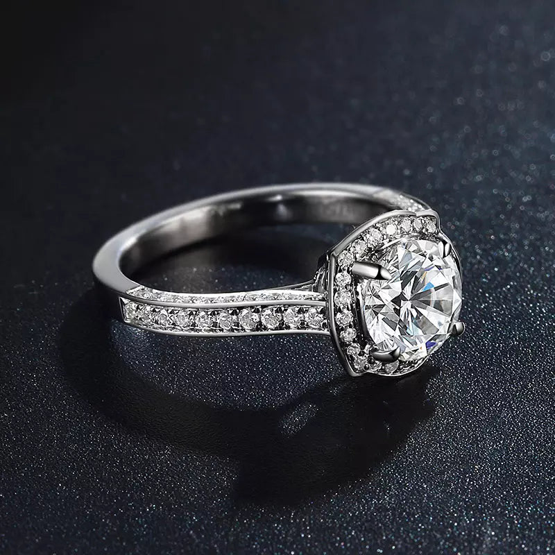 Designer Diamonds Engagement Ring 18k Solid White Gold