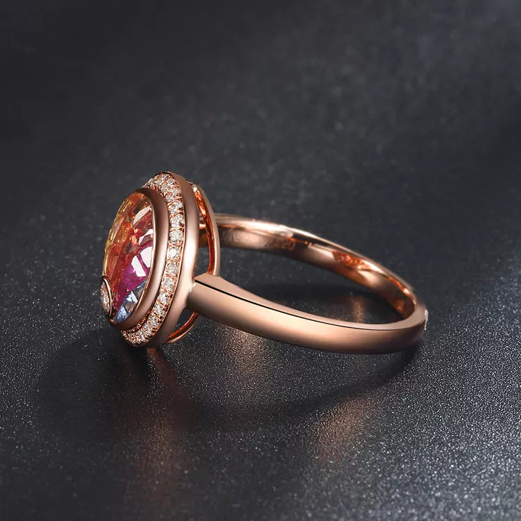 18k Gold Gemstone Ring Natural Multi Color Sapphire