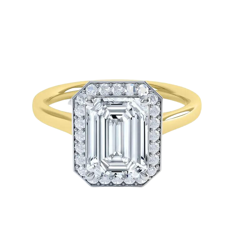 Fancy Emerald Shape Lab Grown Diamond Engagement Ring