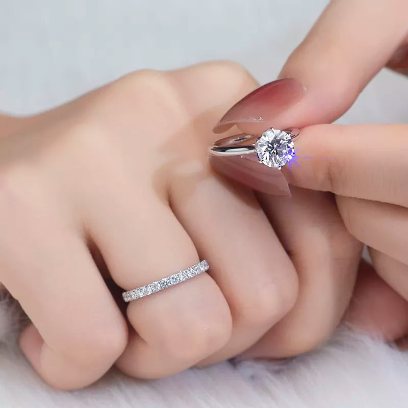 14k Gold Lab Diamond Engagement Ring Set