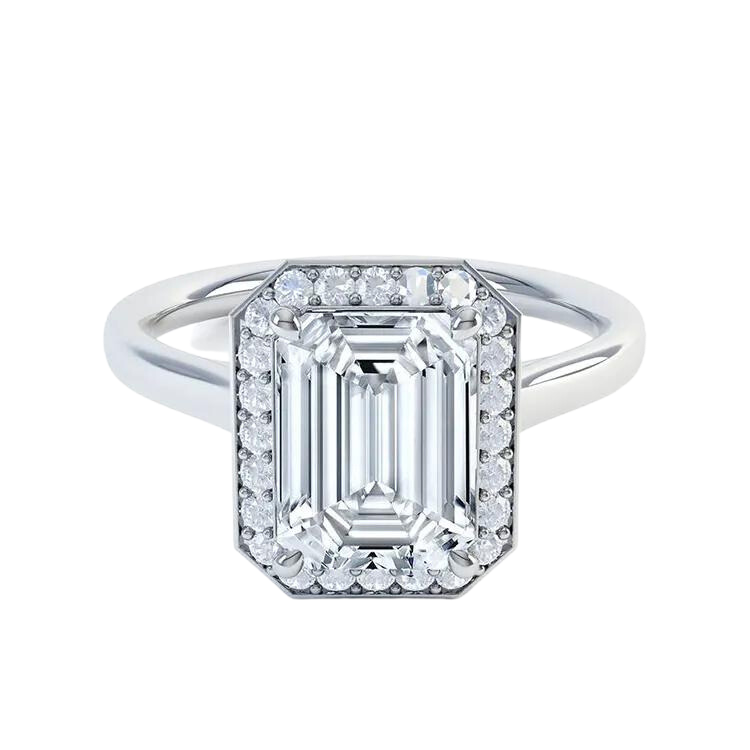 Fancy Emerald Shape Lab Grown Diamond Engagement Ring