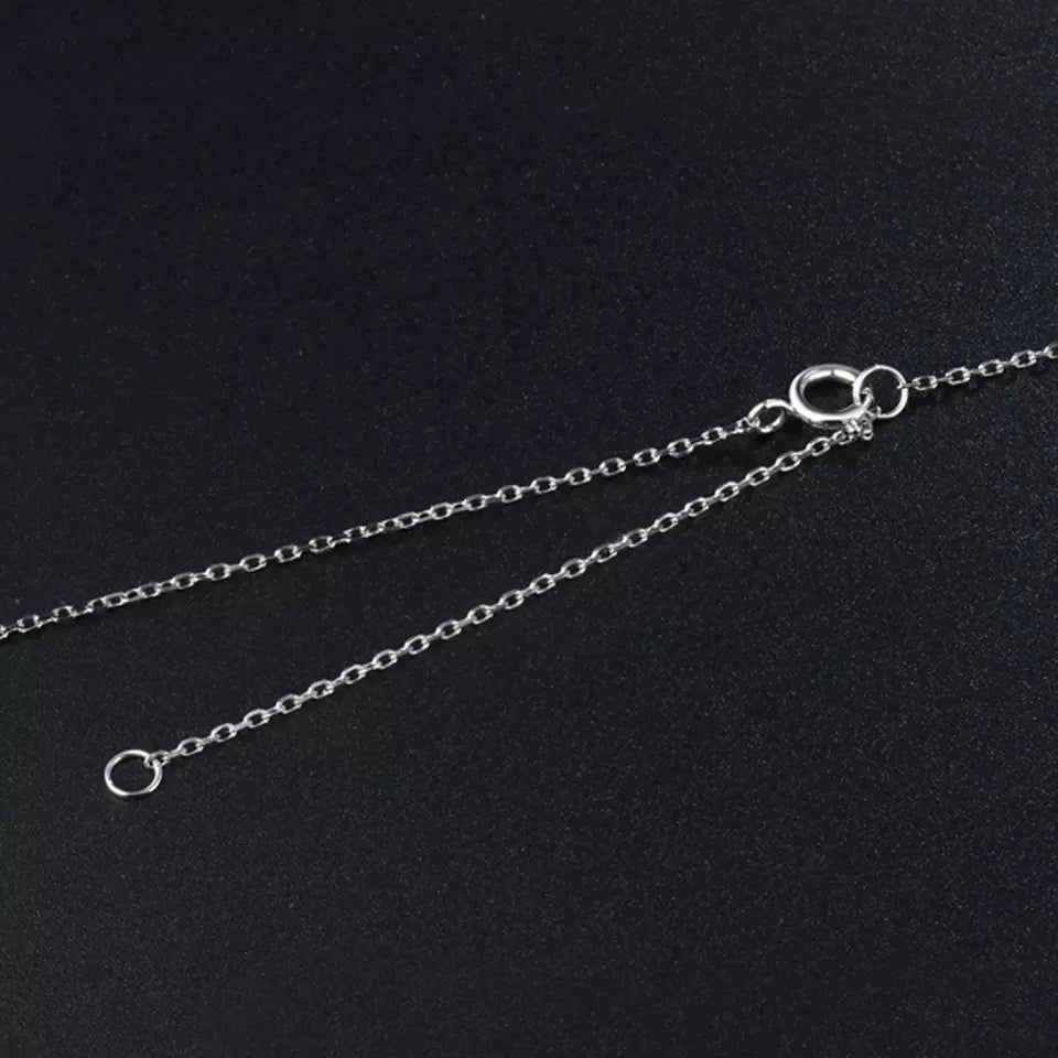 Lab Diamond Necklace 18K White Gold Round Cut