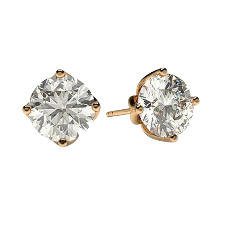 Elegant 18k Gold Diamond Studs Earrings