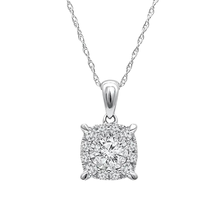 Luxury 18k White Gold Round Brilliant Cut Lab Diamond Necklace