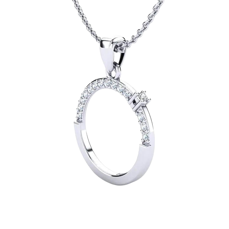 18k White Gold Designed Lab Diamond Necklace