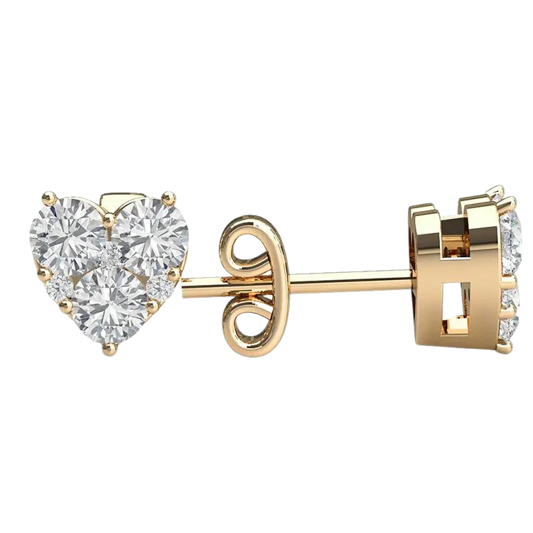Luxurious Hart Cut Diamond Stud Earrings