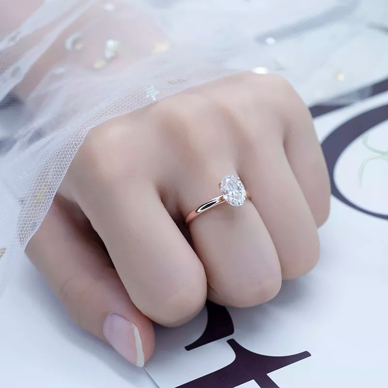 Rose Gold Oval Diamond Ring