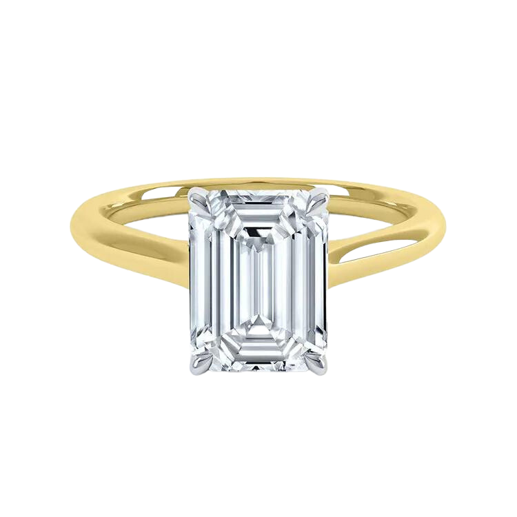 Emerald Cut Lab Grown Diamond Engagement Ring