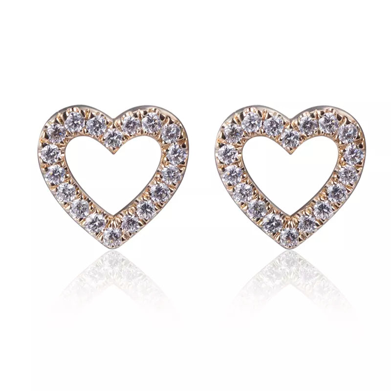 Round Cut 14k Diamond Earrings