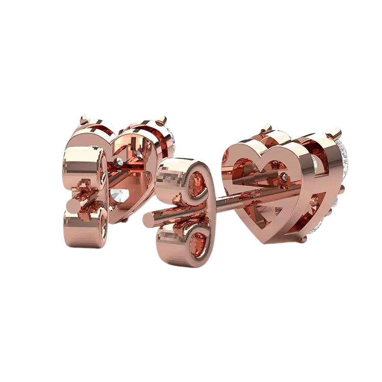 Luxurious Hart Cut Diamond Stud Earrings