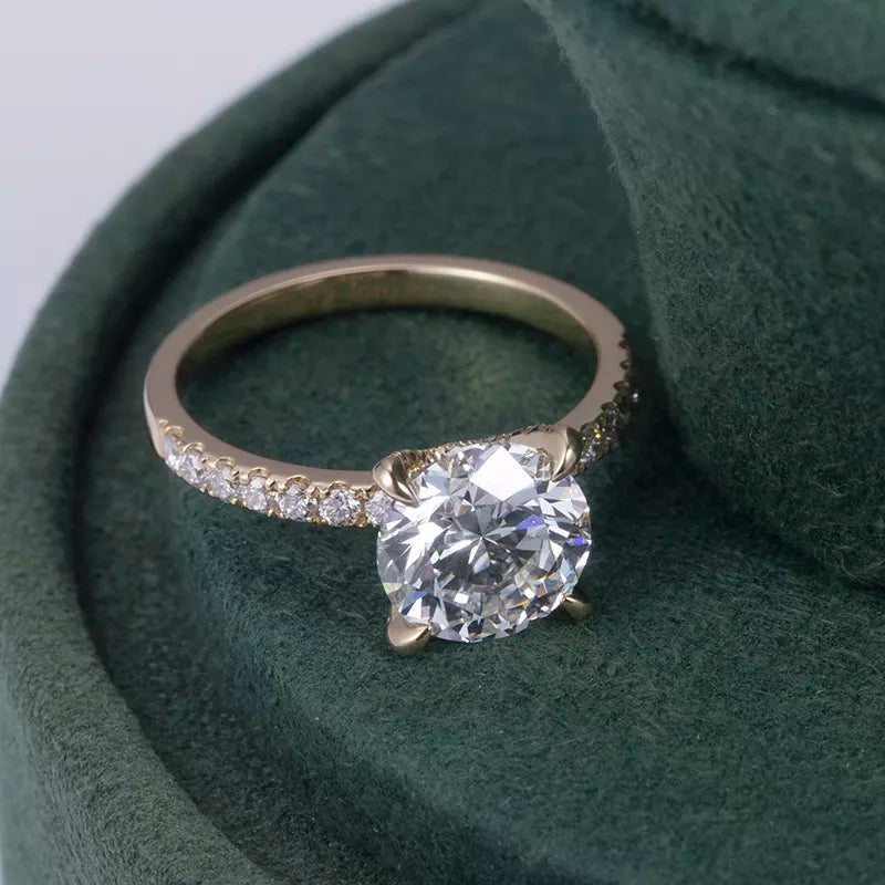 2.6Ct Round Engagement 18k Yellow Gold Lab Diamond Ring