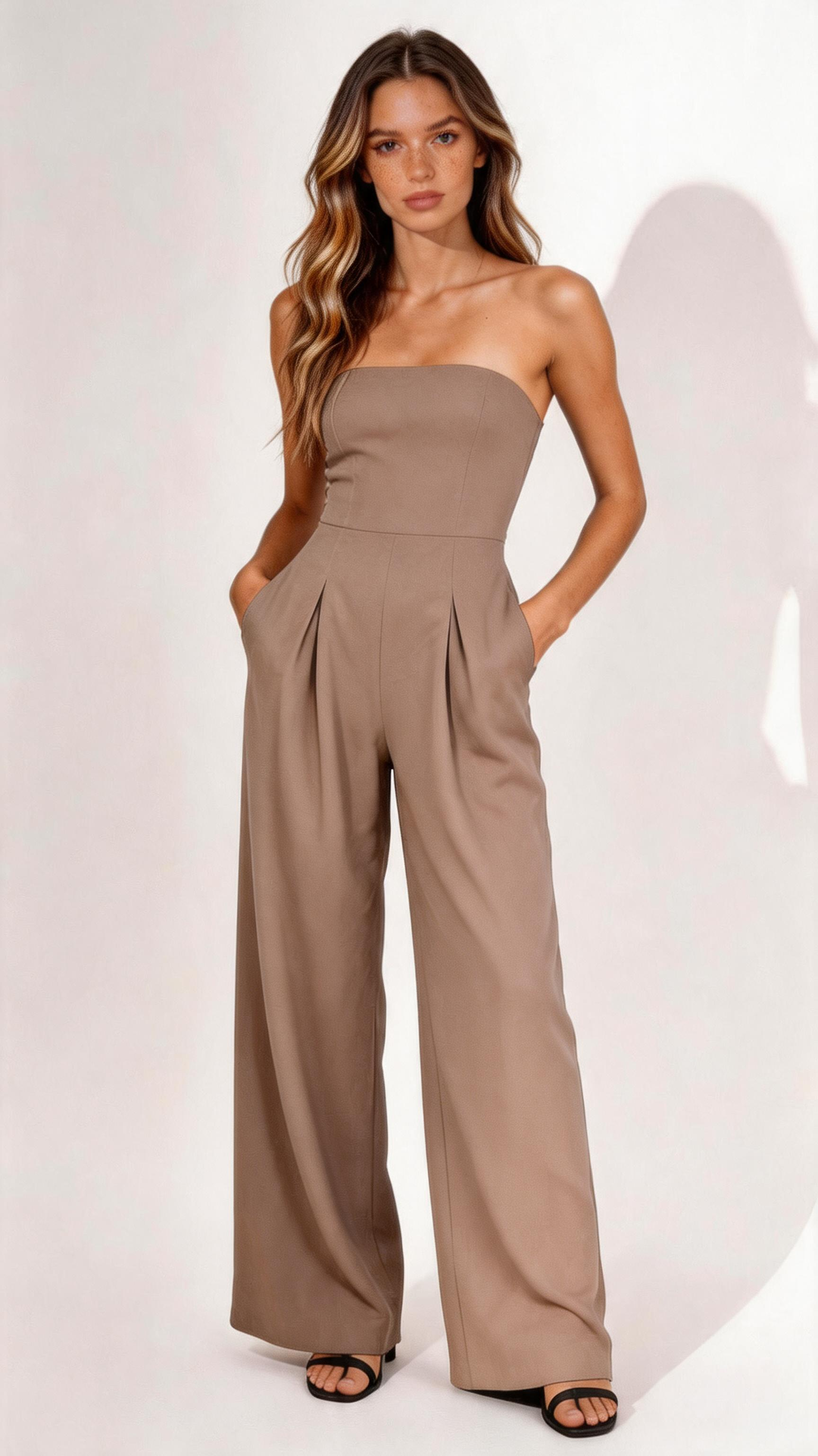 Kayla Strapless Wide-Leg Jumpsuit