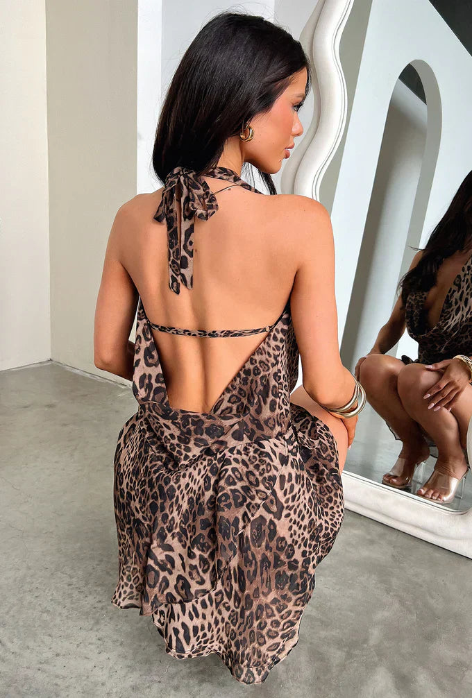 Antonia Mini Dress - Leopard