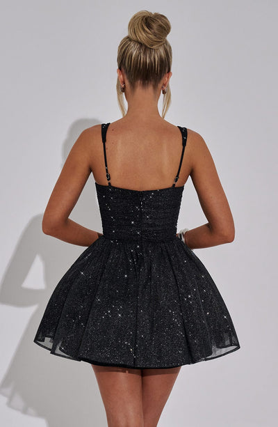 Meghan Mini Dress - Black Sparkle